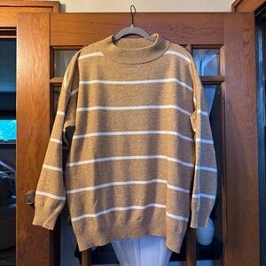 A New Day Tan and White Knit Sweater